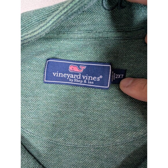 Vineyard Vines Men's 1/4 Zip Saltwater Knit Pullover 2XT Green Preppy Casual - Picture 4 of 8